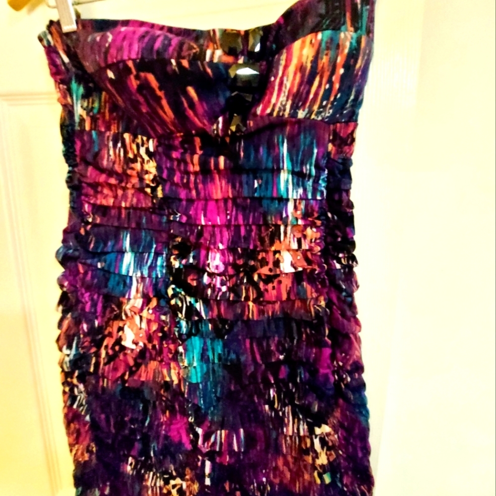 Arden B mini colorul strapless dress